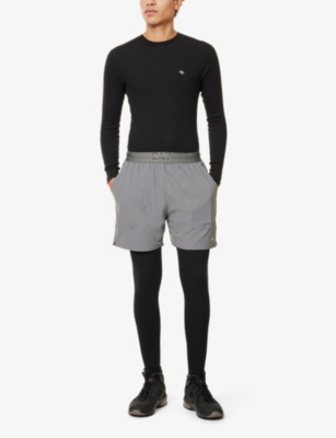 247 BY REPRESENT MENS BLACK RIBBED SLIM-FIT STRETCH COTTON AND MODAL LEGGINGS