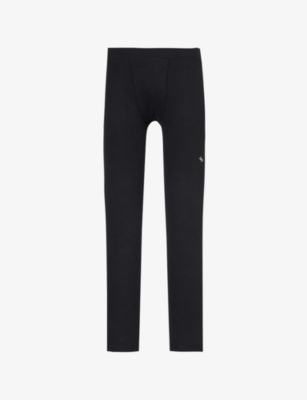 247 BY REPRESENT MENS BLACK RIBBED SLIM-FIT STRETCH COTTON AND MODAL LEGGINGS