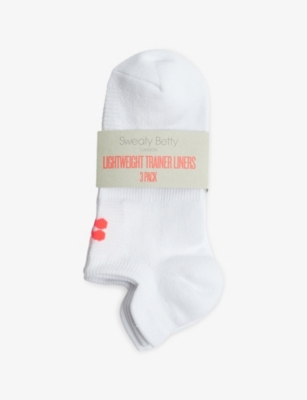 SWEATY BETTY: Workout lightweight pack of three organic-cotton blend trainer socks