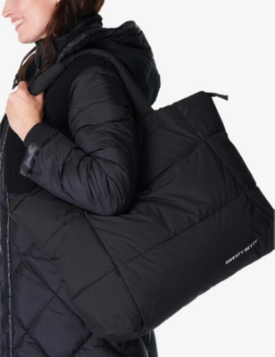 Sweaty Betty Womens Black Nimbus Cloud Padded Recycled-polyester Tote Bag In Black
