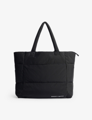 Sweaty Betty Womens Black Nimbus Cloud Padded Recycled-polyester Tote Bag