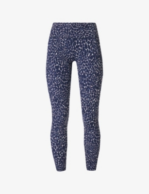 Sweaty Betty Womens  Power 7/8 Workout High-rise Stretch-jersey Leggings In Blue Mineral Print