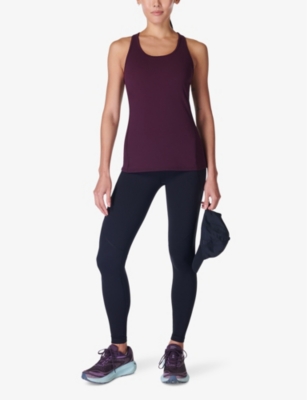 Sweaty Betty Womens Power Medium-impact Stretch-woven Vest Midnight Cherry In Midnight Cherry