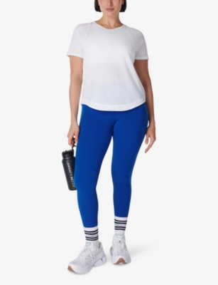 Sweaty Betty Womens Breathe Easy Short-sleeve Stretch Recycled-polyester Top White In White