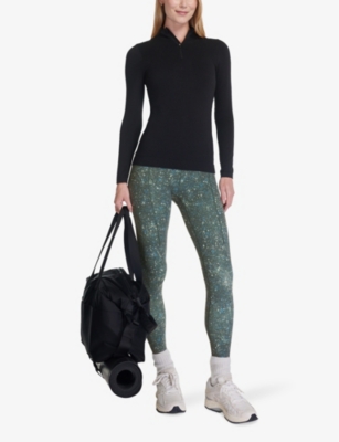 Shop Sweaty Betty Womens Mindful Flex Half-zip Stretch-woven Top Black