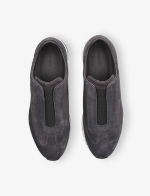John Lobb Mens  Lift Suede Low-top Trainers In Grey/dark