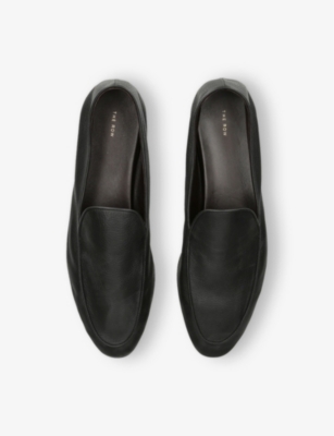 The Row Awar Leather Loafers Flat Sole In Black