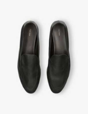 THE ROW WOMENS BLACK HEREDITAS FLAT LEATHER LOAFERS