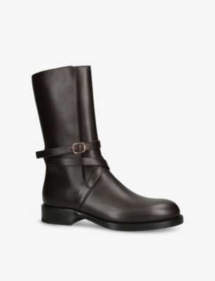 THE ROW: Jodhpur buckled leather high-leg boots