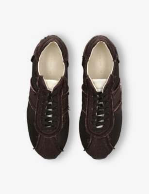 THE ROW WOMENS MOVEO PANELLED SUEDE LOW-TOP TRAINERS BROWN/OTH