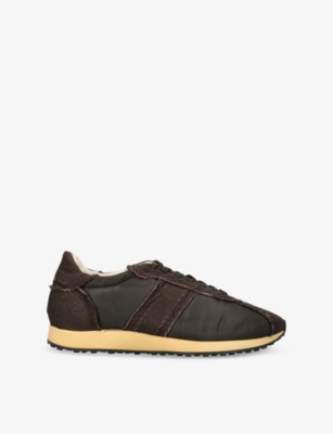 THE ROW WOMENS MOVEO PANELLED SUEDE LOW-TOP TRAINERS BROWN/OTH