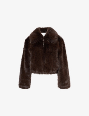 THE FRANKIE SHOP Hope wide-collar faux-fur jacket