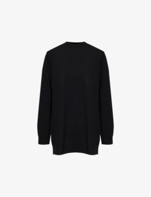 Shop The Frankie Shop Womens  Maxime Round-neck Long-sleeves Knitted Mini Dress In Black