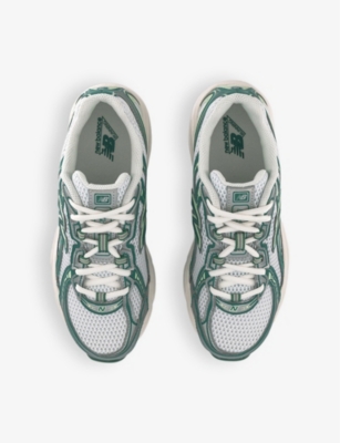 New Balance Womens White Green 740 V2 Logo-embroidered Mesh Low-top Trainers In White Green