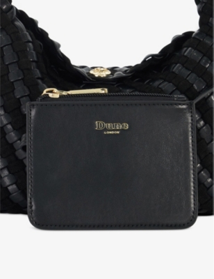 Dune Womens Black Synthetic Dinkydeliberate Mini Faux-leather Shoulder Bag In Black Synthetic