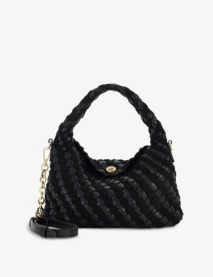 Dune Womens Black Synthetic Dinkydeliberate Mini Faux-leather Shoulder Bag In Black Synthetic