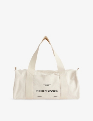 The Couture Club Womens Offwhite Canvas Everyday Bowling Cotton Tote Bag In Offwhite
