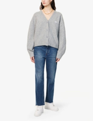 THE COUTURE CLUB: Emblem V-Neck Knitted Cardigan