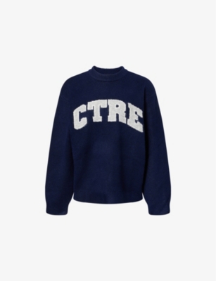 THE COUTURE CLUB: Text-Intarsia Relaxed-Fit Knitted Sweatshirt