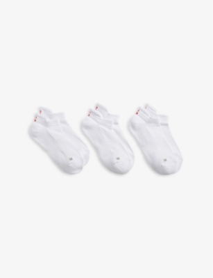Shop Sweaty Betty Womens Workout Stretch-woven Trainer Socks Pack Of Three White