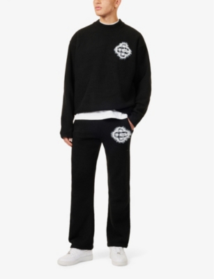 THE COUTURE CLUB: Emblem straight-leg stretch-knit jogging bottoms