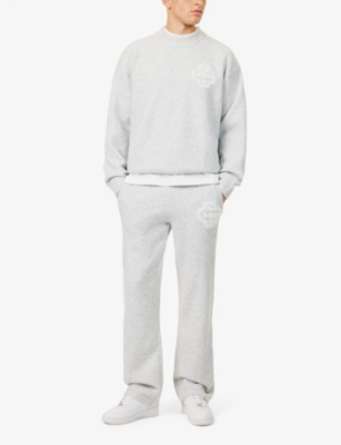 THE COUTURE CLUB MENS GREYMARL EMBLEM STRAIGHT-LEG STRETCH-KNIT JOGGING BOTTOMS 