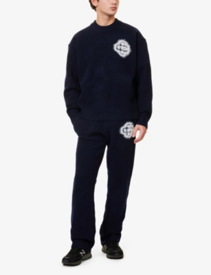 THE COUTURE CLUB: Emblem straight-leg stretch-knit jogging bottoms