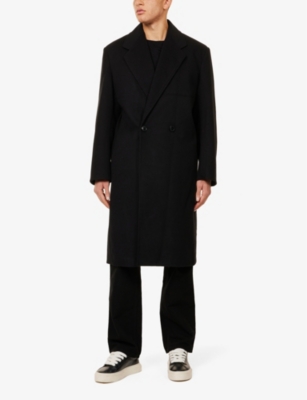 THE COUTURE CLUB WOMENS BLACK LONGLINE DUSTER DOUBLE-BREASTED TWO-SLIP-POCKETS RELAXED-FIT WOVEN COAT 