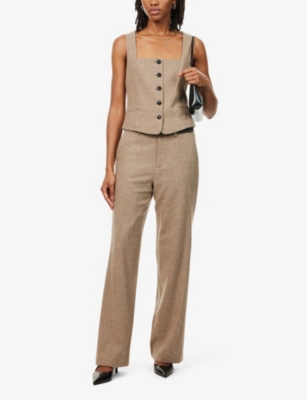 RAG & BONE: Shea regular-fit straight-leg wool-blend trousers