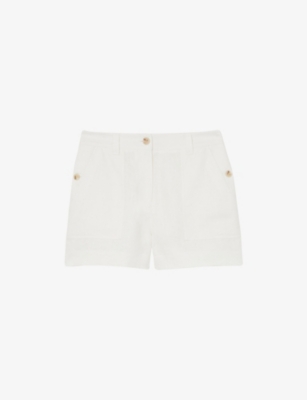 REISS: Ashby Wide-Leg Linen Shorts