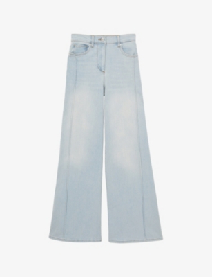 REISS: Heather Wide-Leg High-Rise Stretch-Denim Jeans