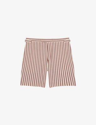 REISS: Roas Striped Cotton-Blend Shorts