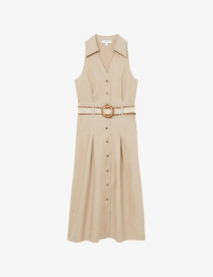 【海外限定】REISSドレス☆Black Annie Linen Belted Sleeveless Buy Reiss Black Annie Linen Belted Sleeveless Midi Dress