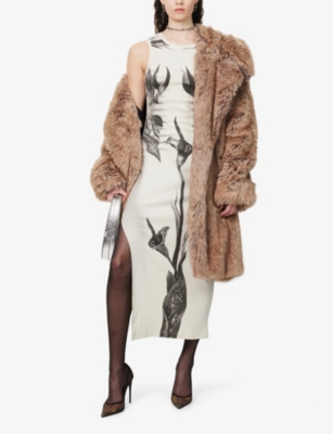 JEAN PAUL GAULTIER: Flower-Print Ribbed Cotton-Jersey Maxi Dress