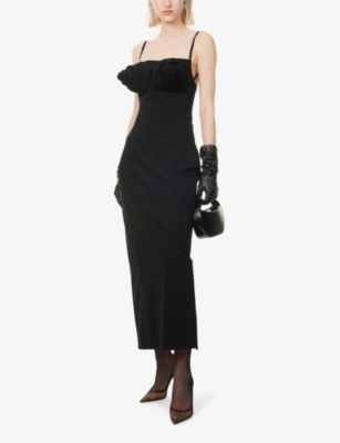 JEAN PAUL GAULTIER: Conical-Cups Shoulder-Straps Stretch-Woven Blend Maxi Dress