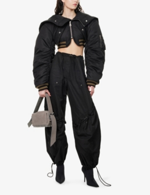 JEAN PAUL GAULTIER: Cropped Hooded Slim-Fit Shell Jacket