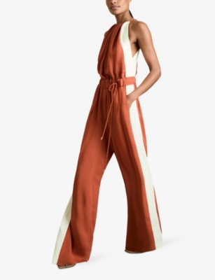 REISS: Inez Side-Stripe Woven Jumpsuit