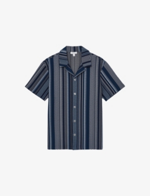 REISS: Archer Short-Sleeved Stretch-Woven Shirt