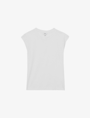 REISS: Jade Cap-Sleeve Cotton T-Shirt