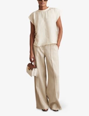 REISS: Soleya Cap-Sleeved Woven Top