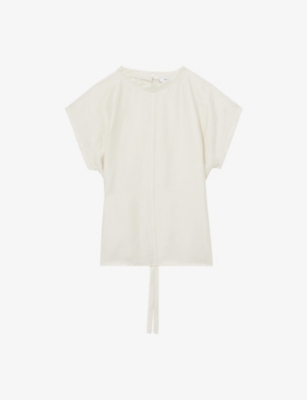 REISS: Soleya Cap-Sleeved Woven Top