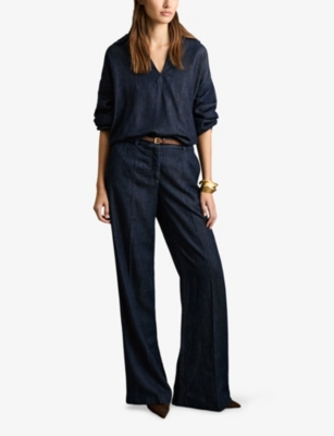 REISS: Reed Relaxed-fit Denim Shirt