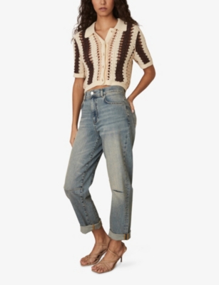 REISS: Roni Crochet-Knit Cotton Shirt
