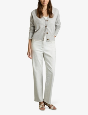 REISS: Abigail V-Neck Wool-Blend Cardigan