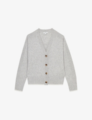 REISS: Abigail V-Neck Wool-Blend Cardigan