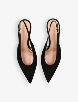 Gianvito Rossi Womens  Robbie Suede Slingback Courts In Black