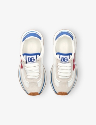 DOLCE & GABBANA: Kids' Aria Leather and Mesh Low-Top Trainers