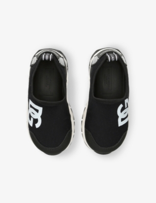 Dolce & Gabbana Logo-print Slip-on Mesh Low-top Traine In Blk/white
