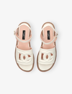 DOLCE & GABBANA: Kids' Logo-Embossed Leather Sandals