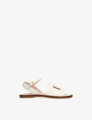 DOLCE & GABBANA: Kids' Logo-Embossed Leather Sandals